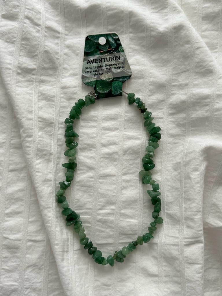 Aventurin Kırık Doğaltaş Kolye