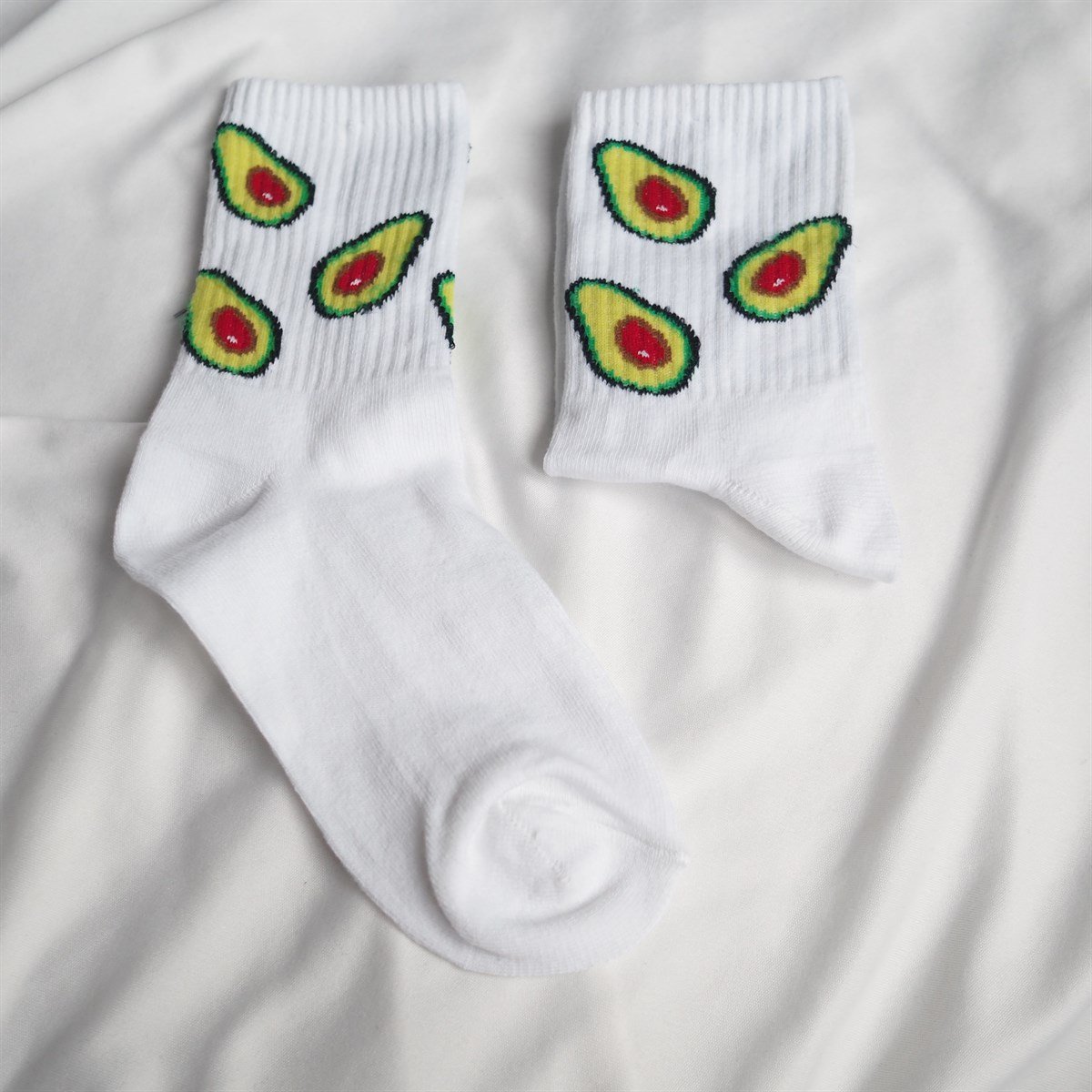 Avokado Beyaz Çorap