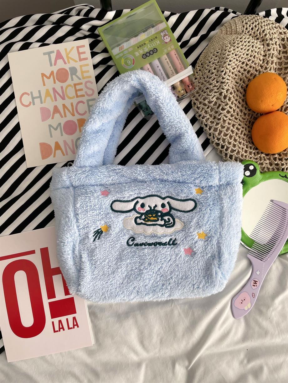 Baby Blue Kawaii Dog Peluş Çanta