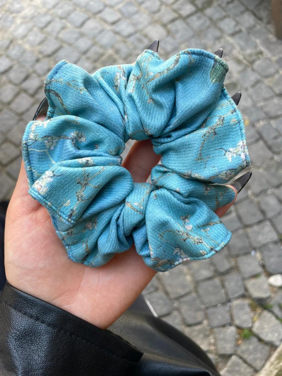 Badem Ağacı Scrunchie Lastik Toka