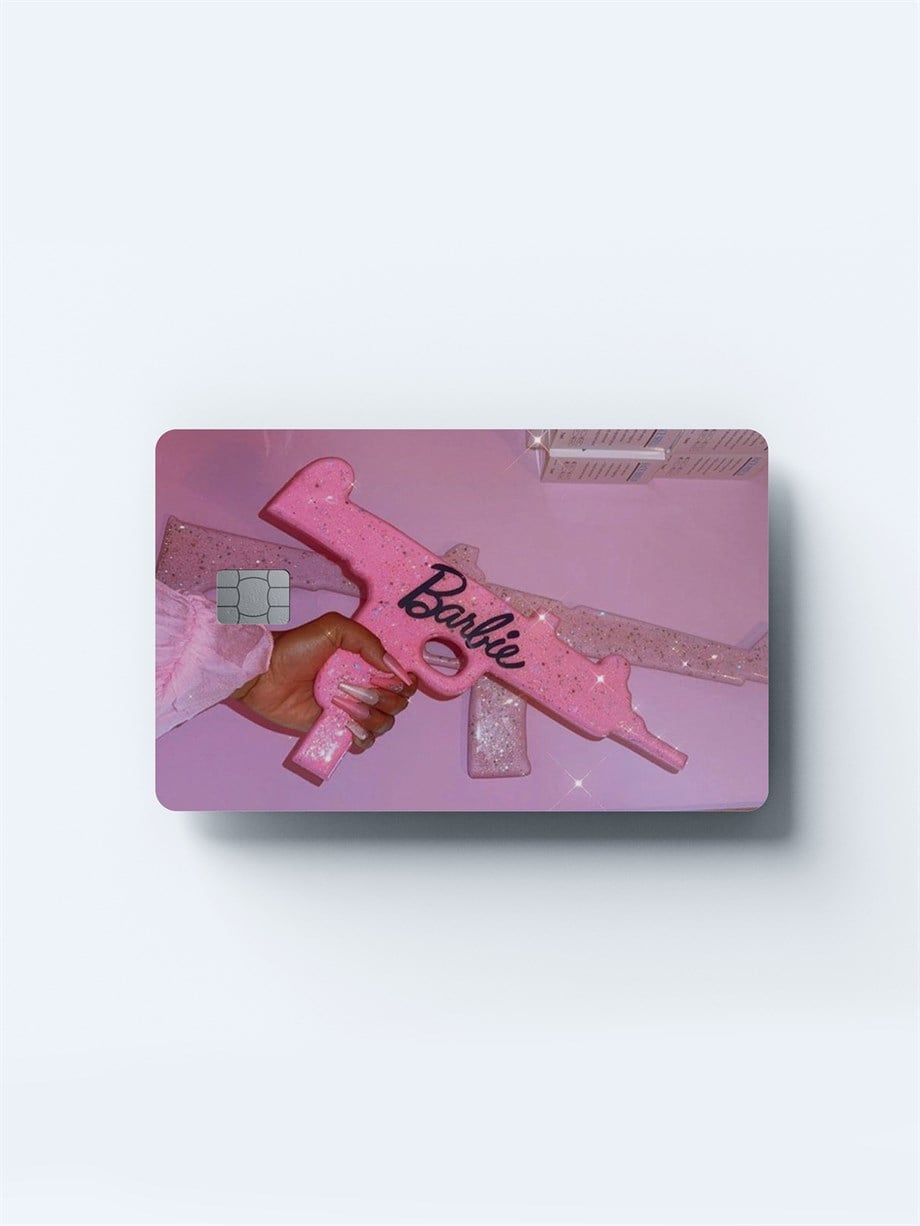Barbie Pink Guns Kart Kaplama Sticker