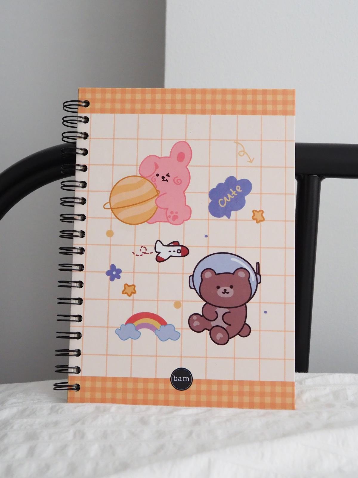 Bear Cute Tasarımlı Spiralli Defter