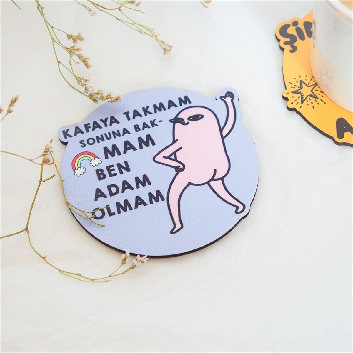 Ben Adam Olmam Bardak Altlığı