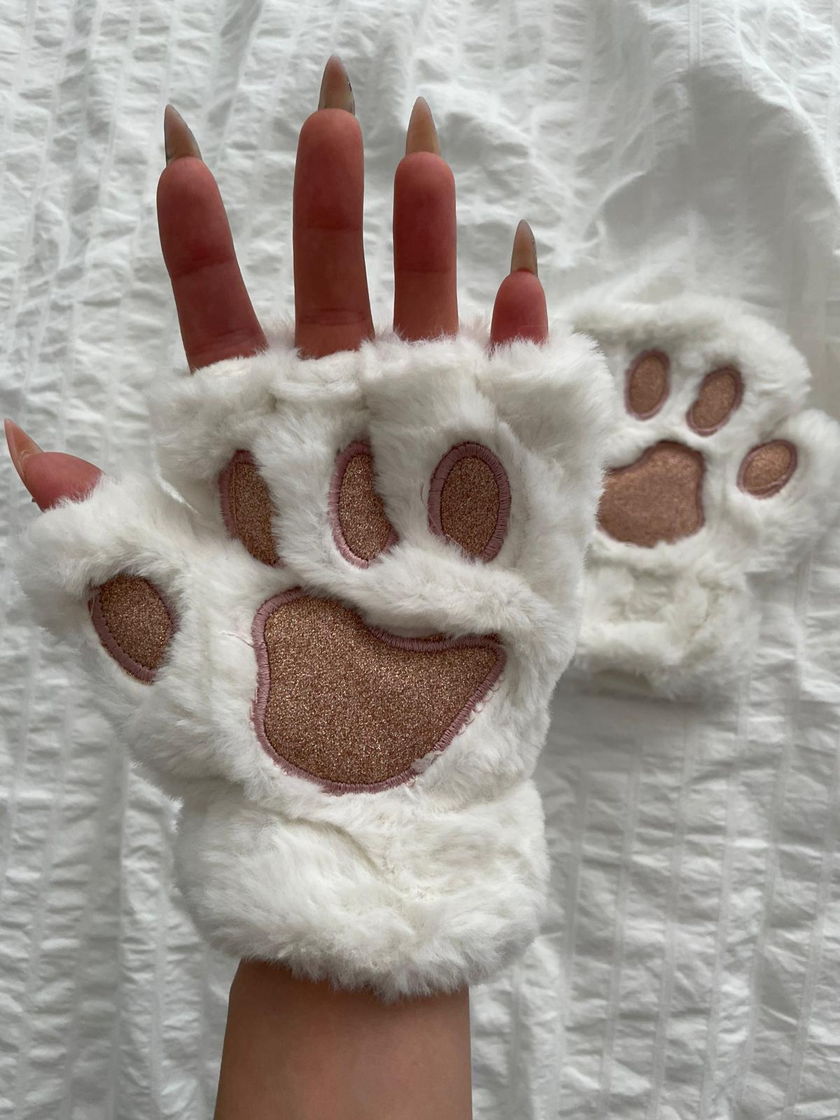 Beyaz Extra Soft Simli Pati Eldiven