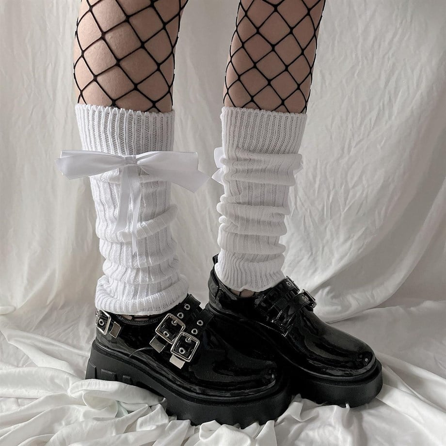 Beyaz Leg Warmers Tozluk