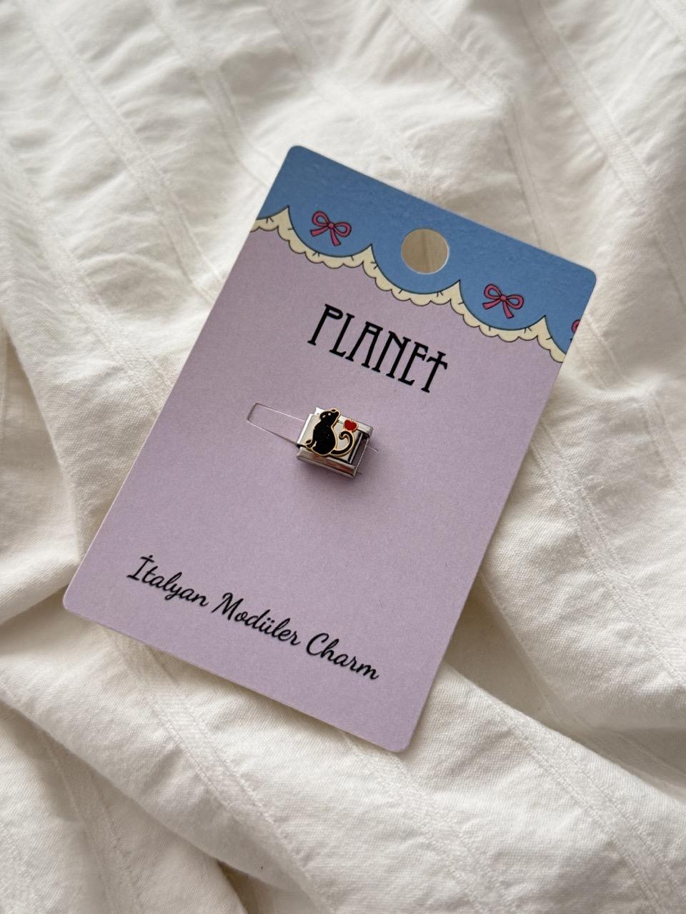 Black Cat Kartlı İtalyan Charm