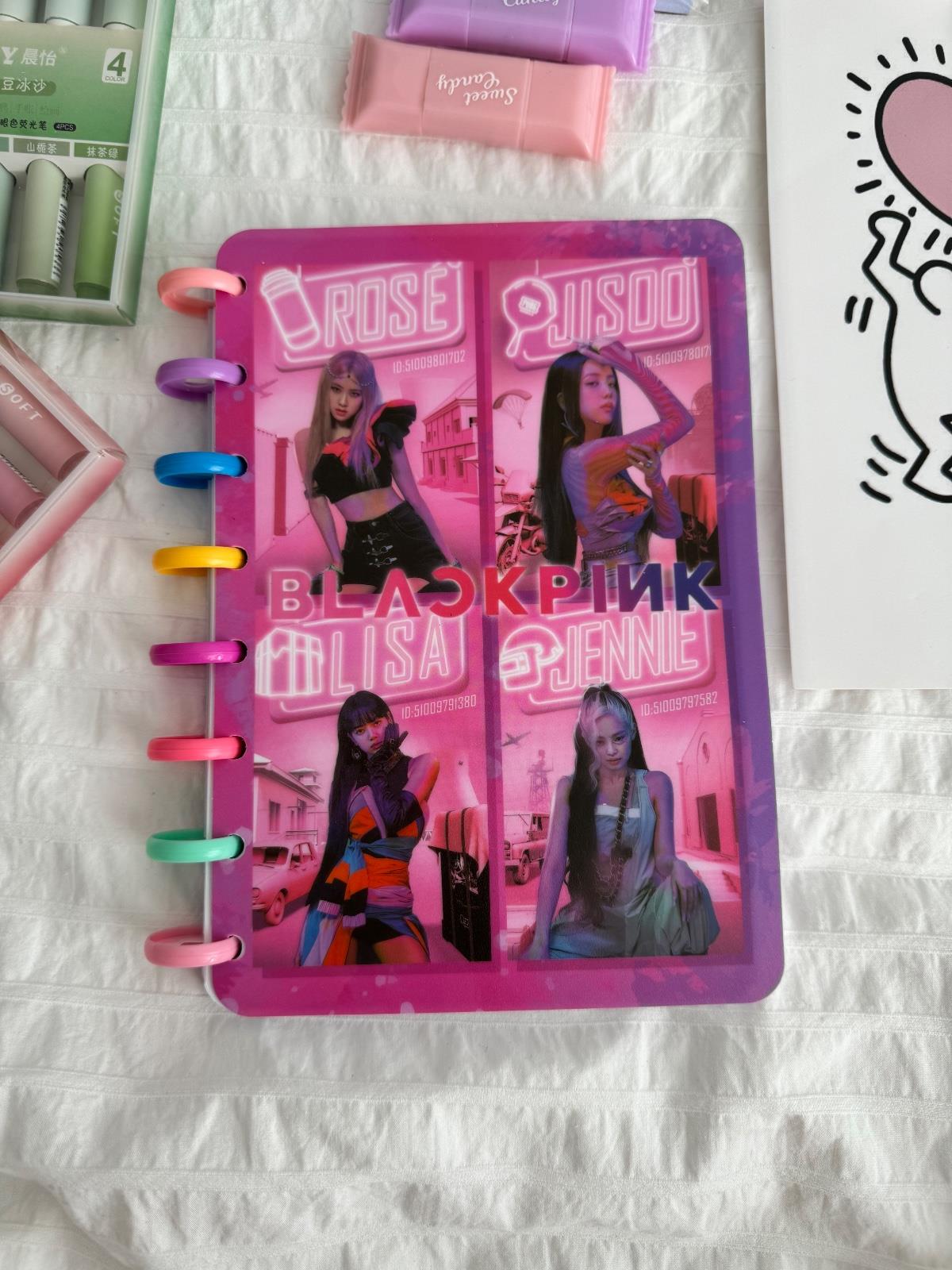 Black Pink 3 Kalp Spiralli Defter