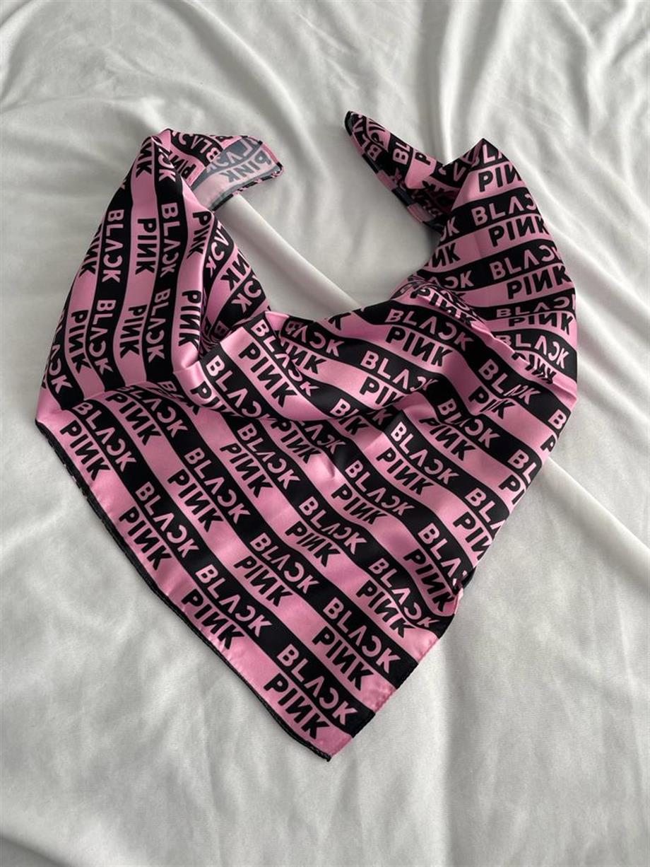 Black pink Saten Fular