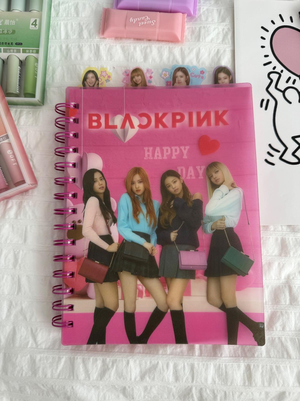 Black Pink Tasarımlı Bölmeli Defter 1