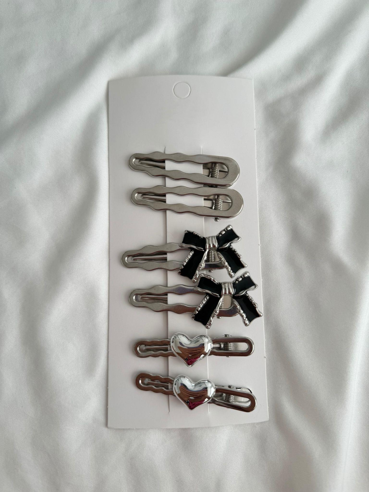 Black Ribbon 6lı Metal Toka Set