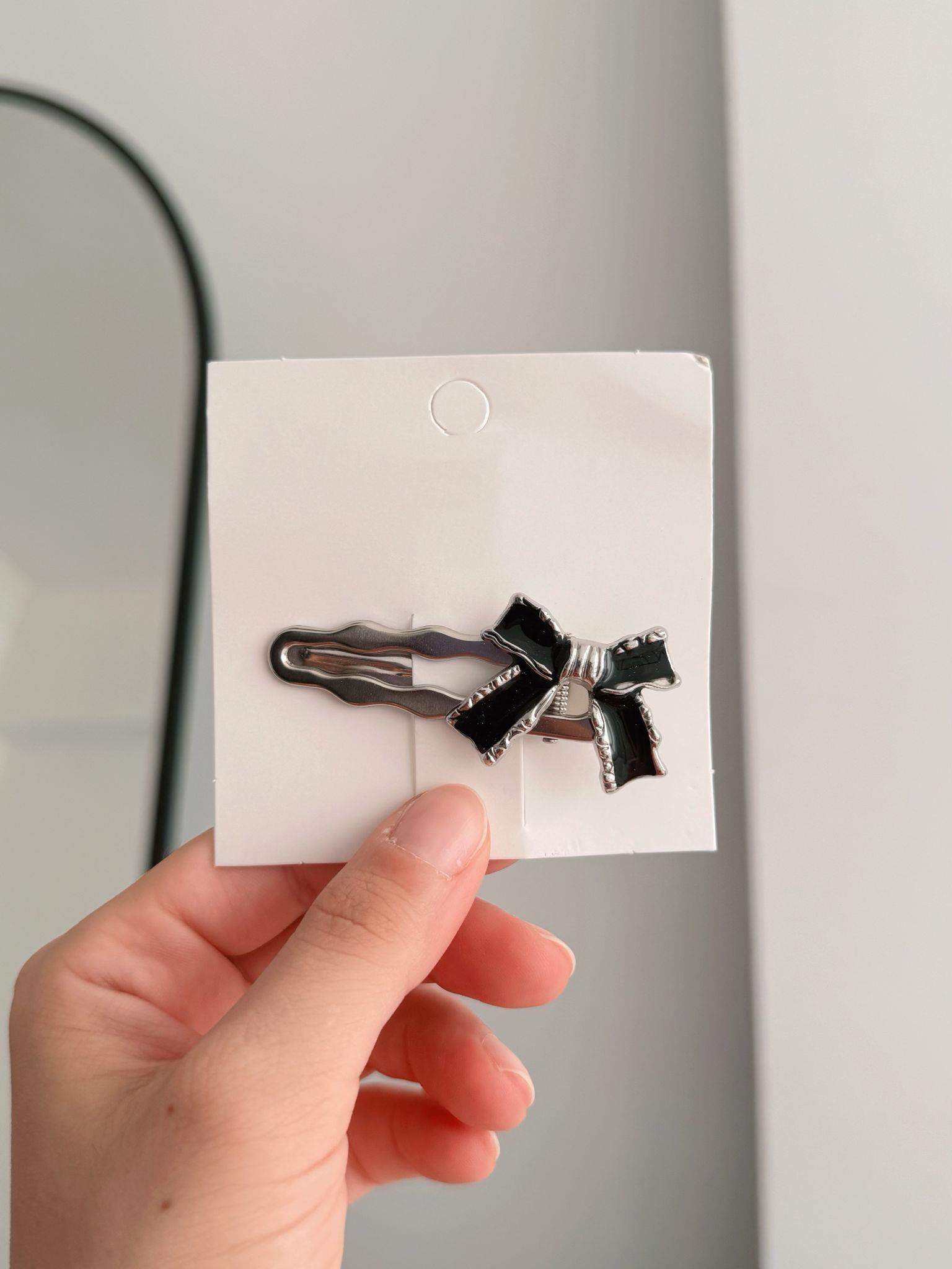 Black Ribbon Tekli Metal Toka