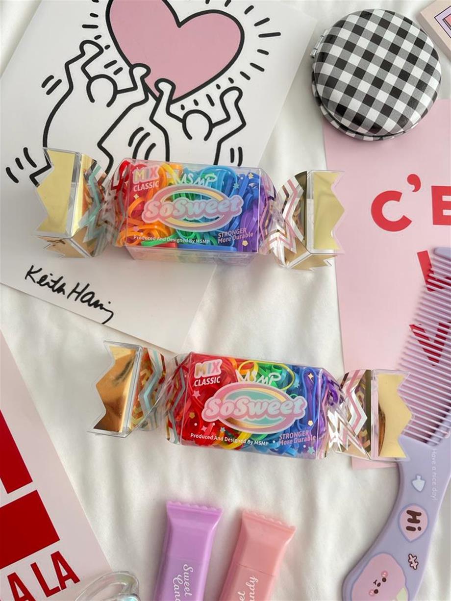 Candy So Sweet Renkli Perma Lastik Toka Seti