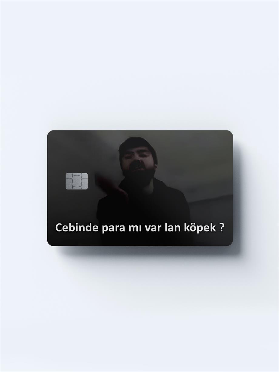Cebinde Para Mı Var Lan Köpek Kart Kaplama Sticke