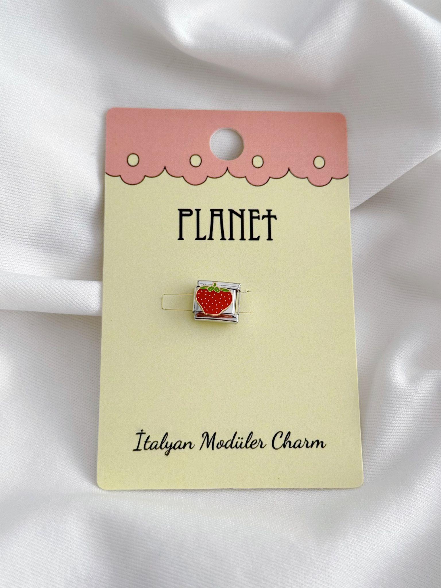 Çilek Kartlı İtalyan Charm