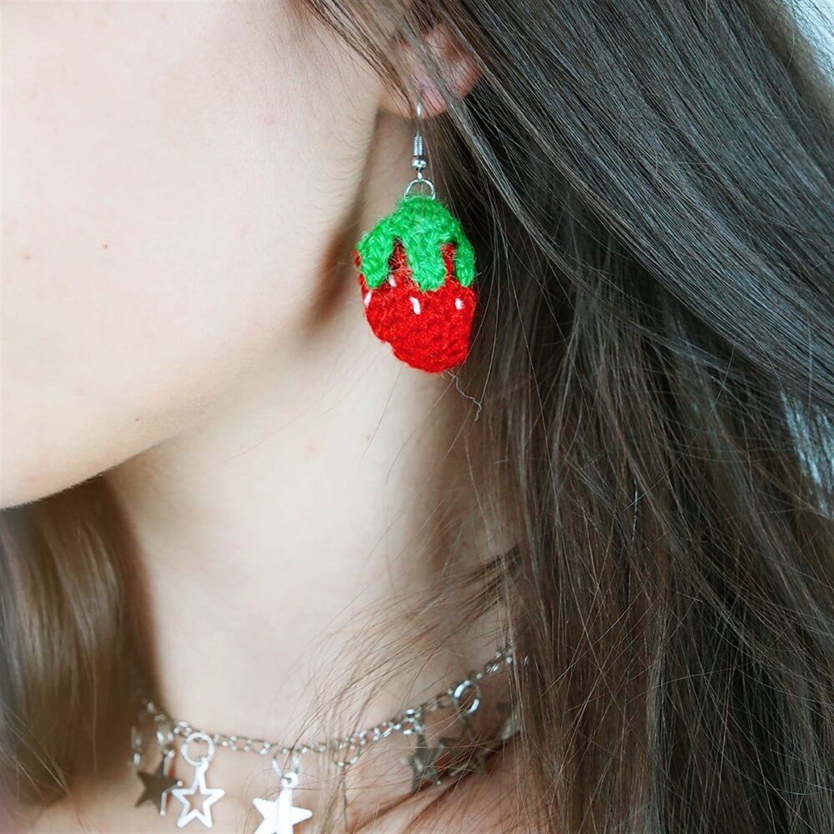 Çilek Küpe I Handmade
