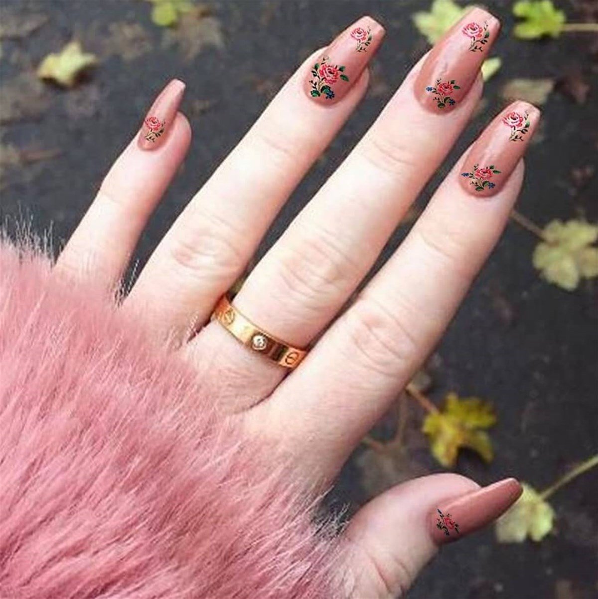 Çok Renkli Çiçek Tırnak Sticker