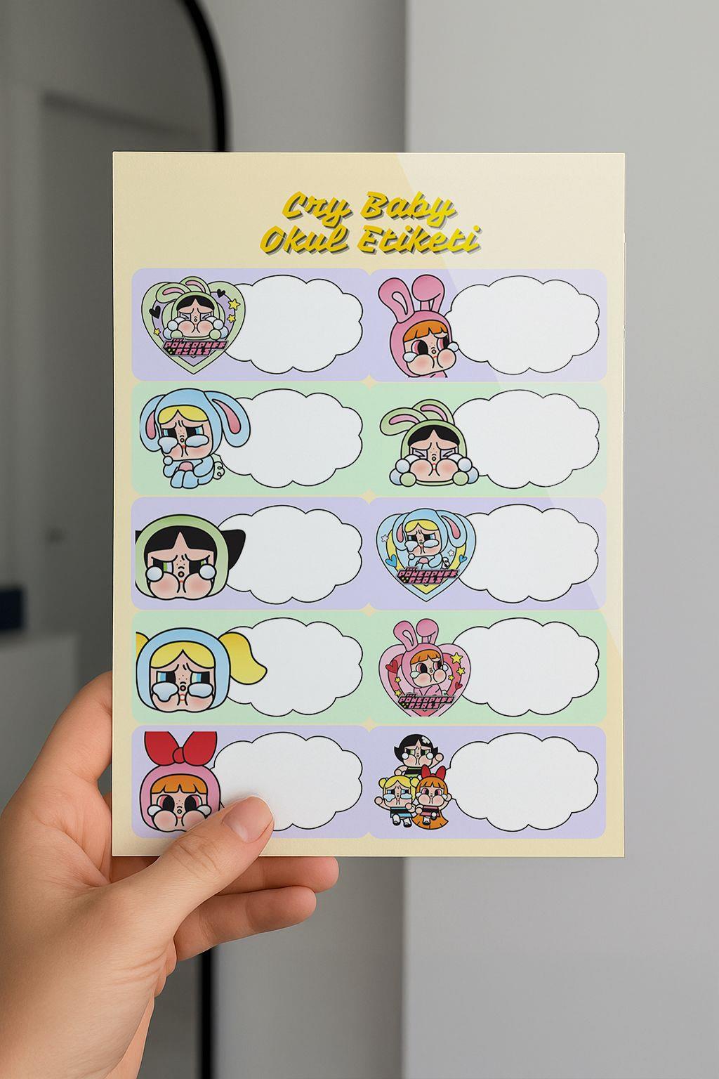 Crybaby Okul Etiketi 3 lü Paket