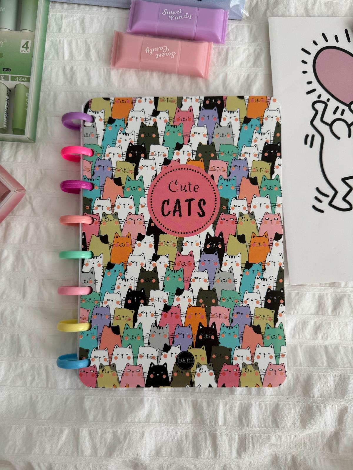 Cute Cats Kalp Spiralli Defter