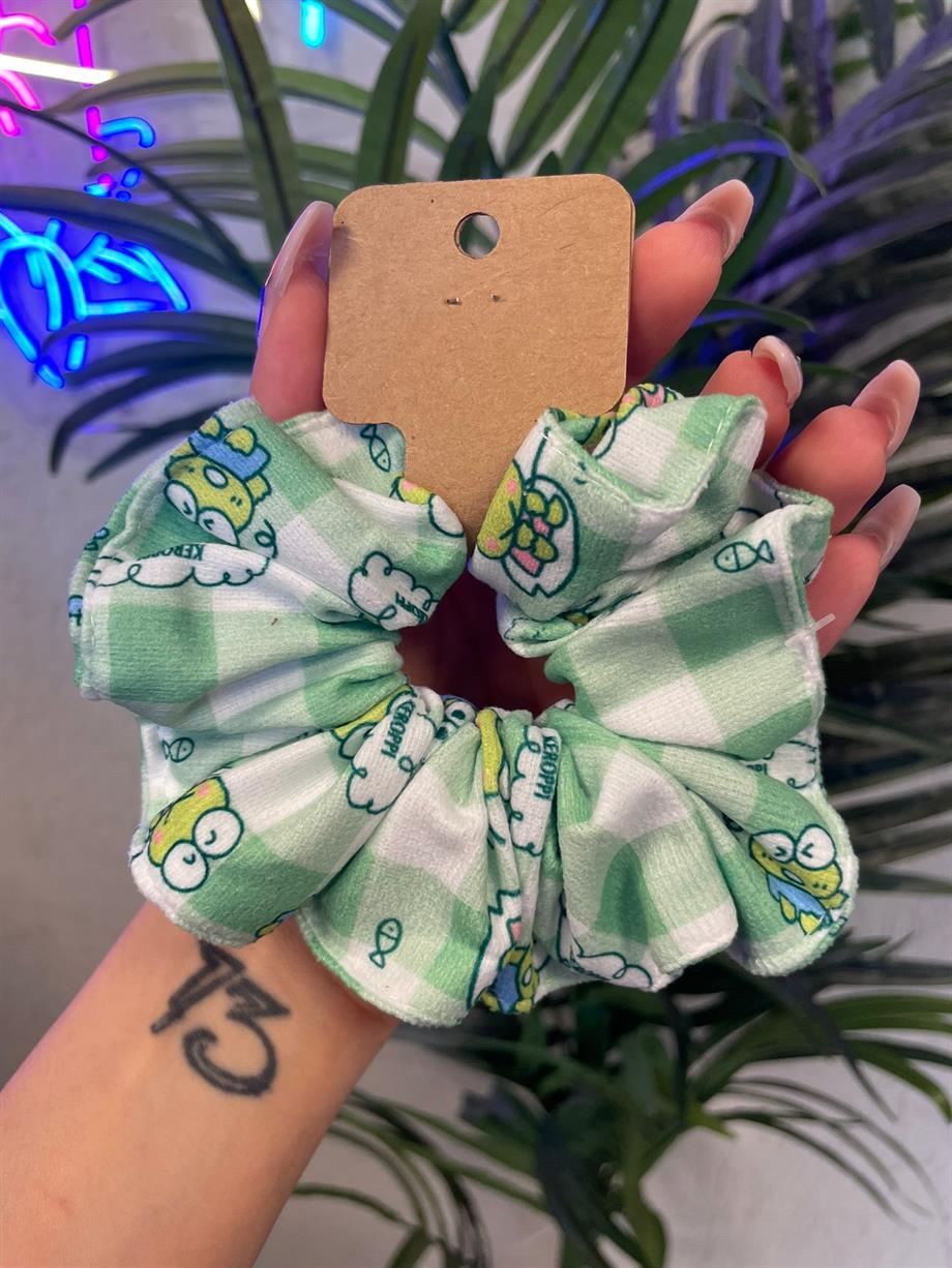 Cute Keroppi Scrunchie Lastik Toka