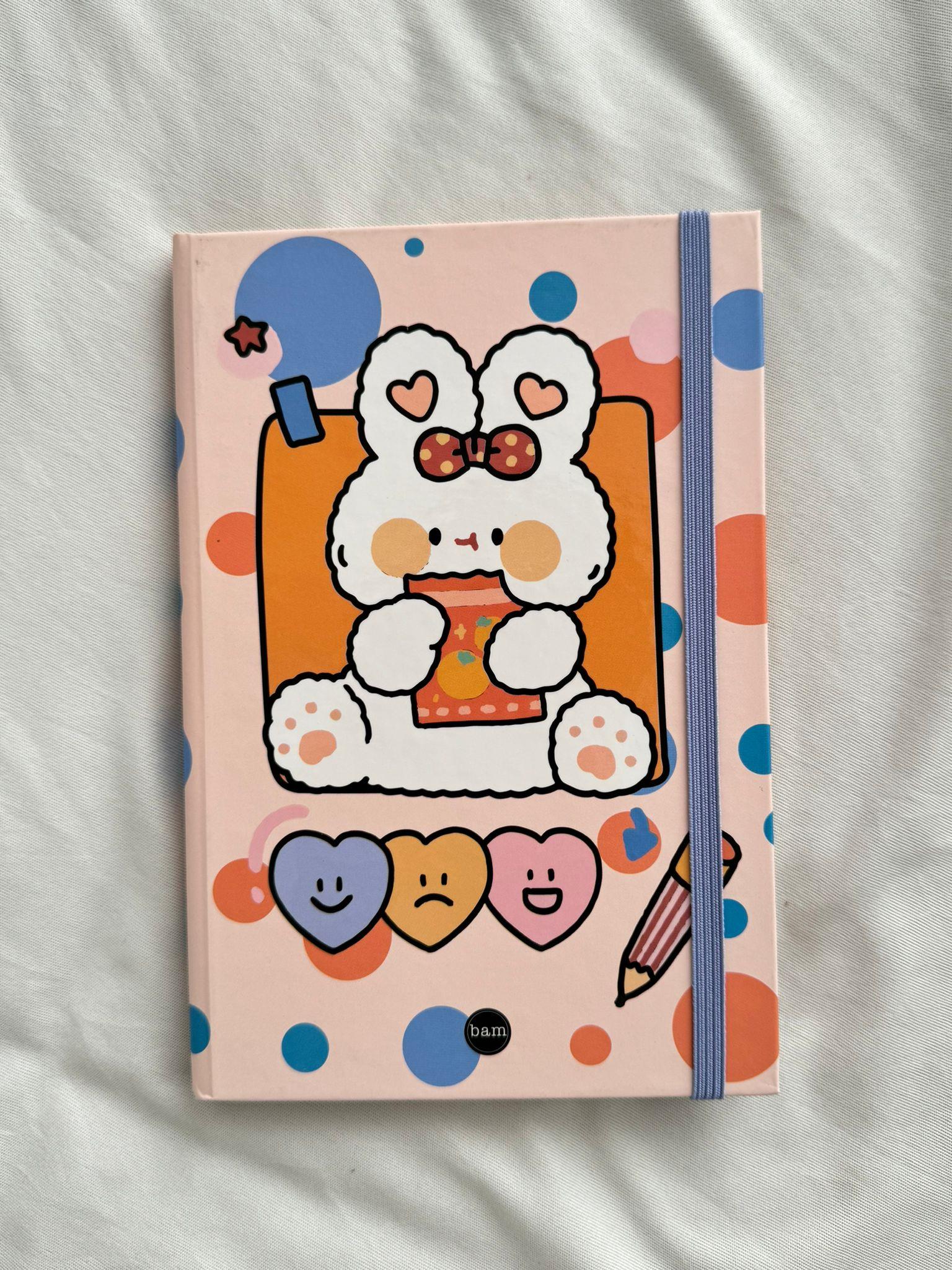 Cute Rabbit Lastikli Sert Kapak Defter