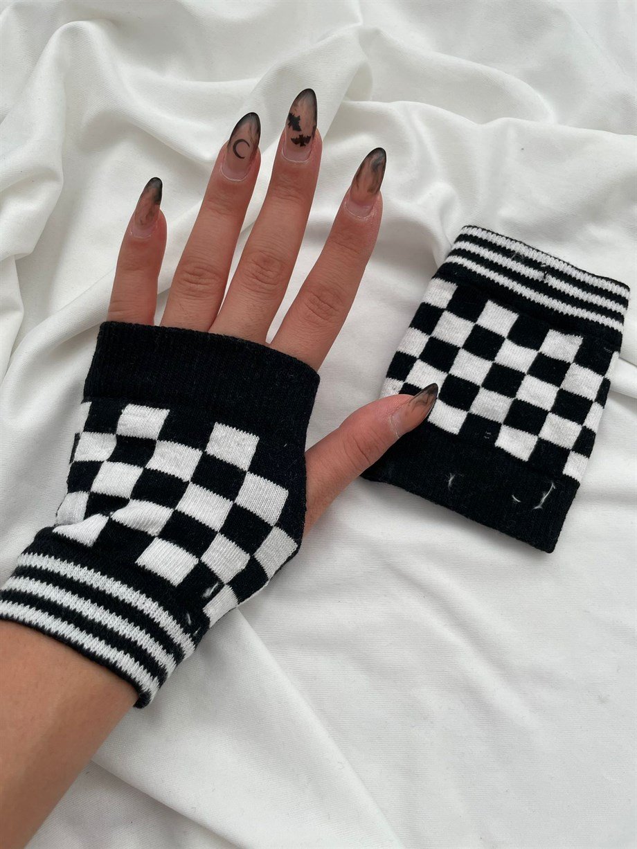 Dama işlemeli Kısa Eldiven