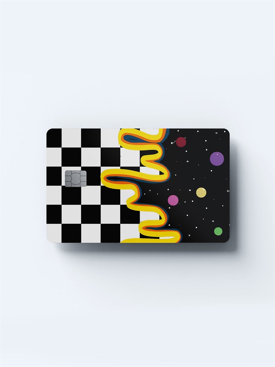 Damalı Gökyüzü Kart Kaplama Sticker