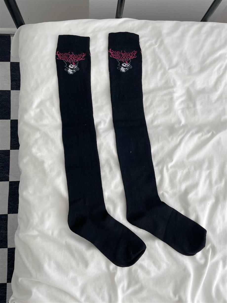Dark Kuromi Diz Üstü Çorap