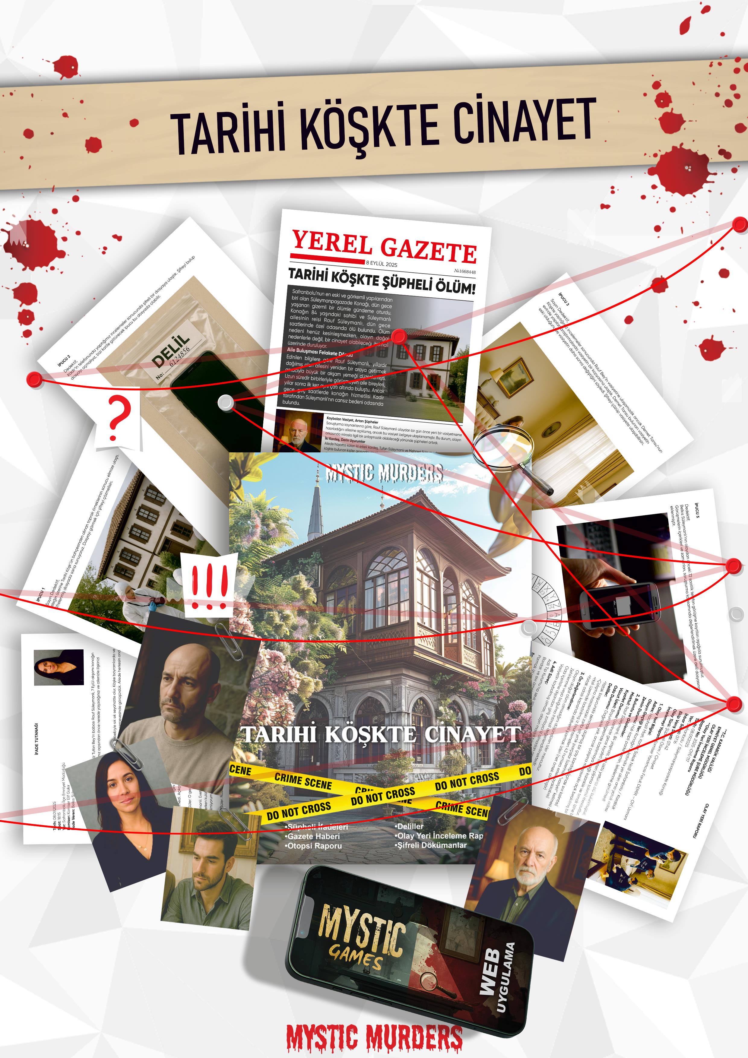 Dedektiflik Cinayet Çözme Oyunu - Tarihi Köşkte Cinayet