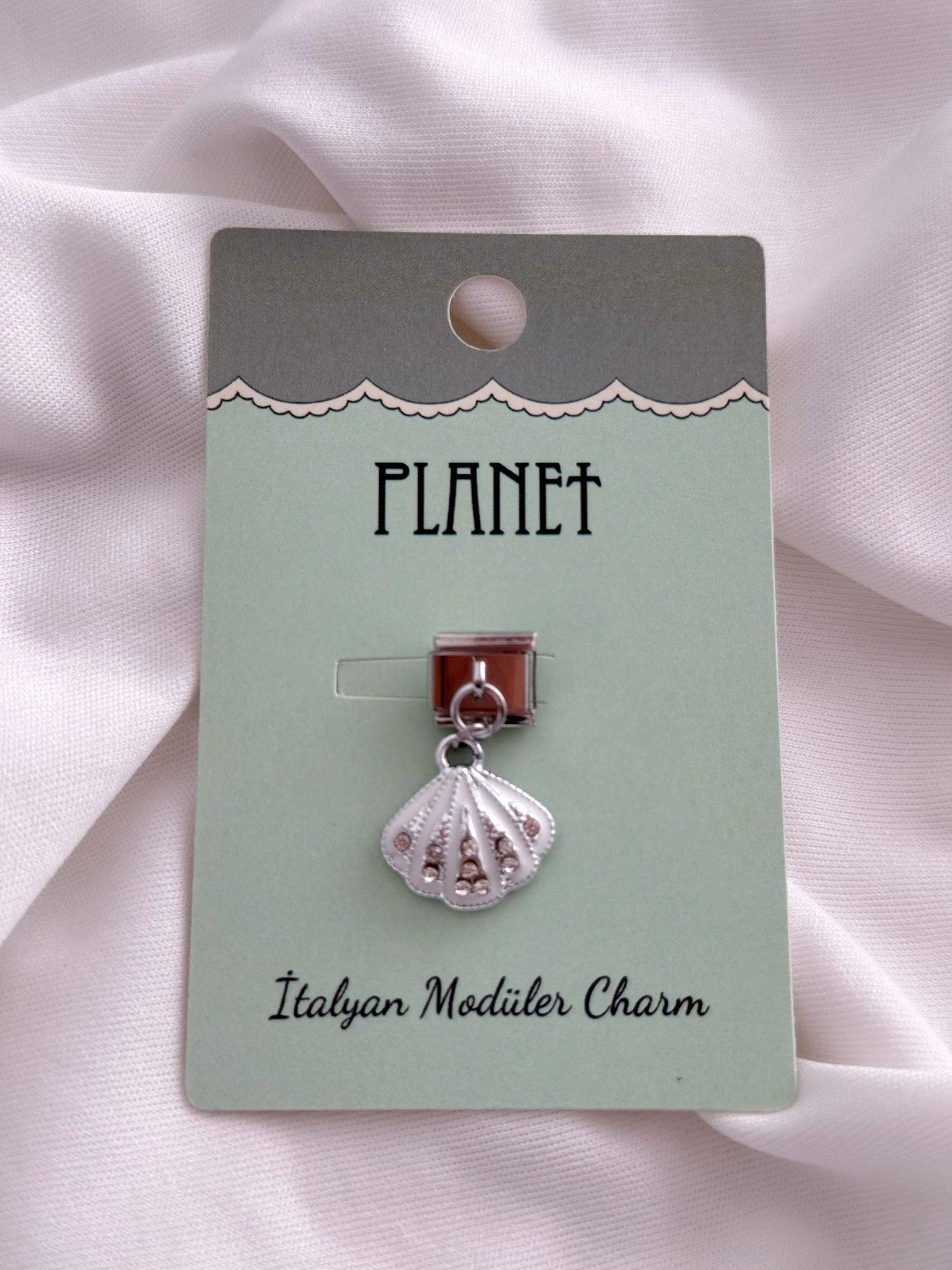 Deniz Kabuğu Sallantılı Kartlı İtalyan Charm