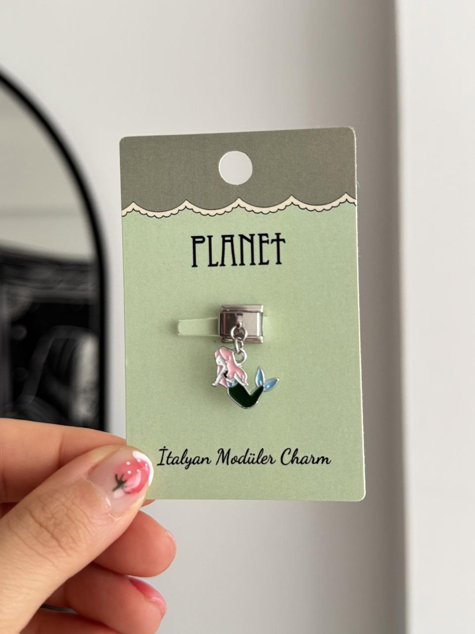 Deniz Kızı Sallantılı Kartlı İtalyan Charm
