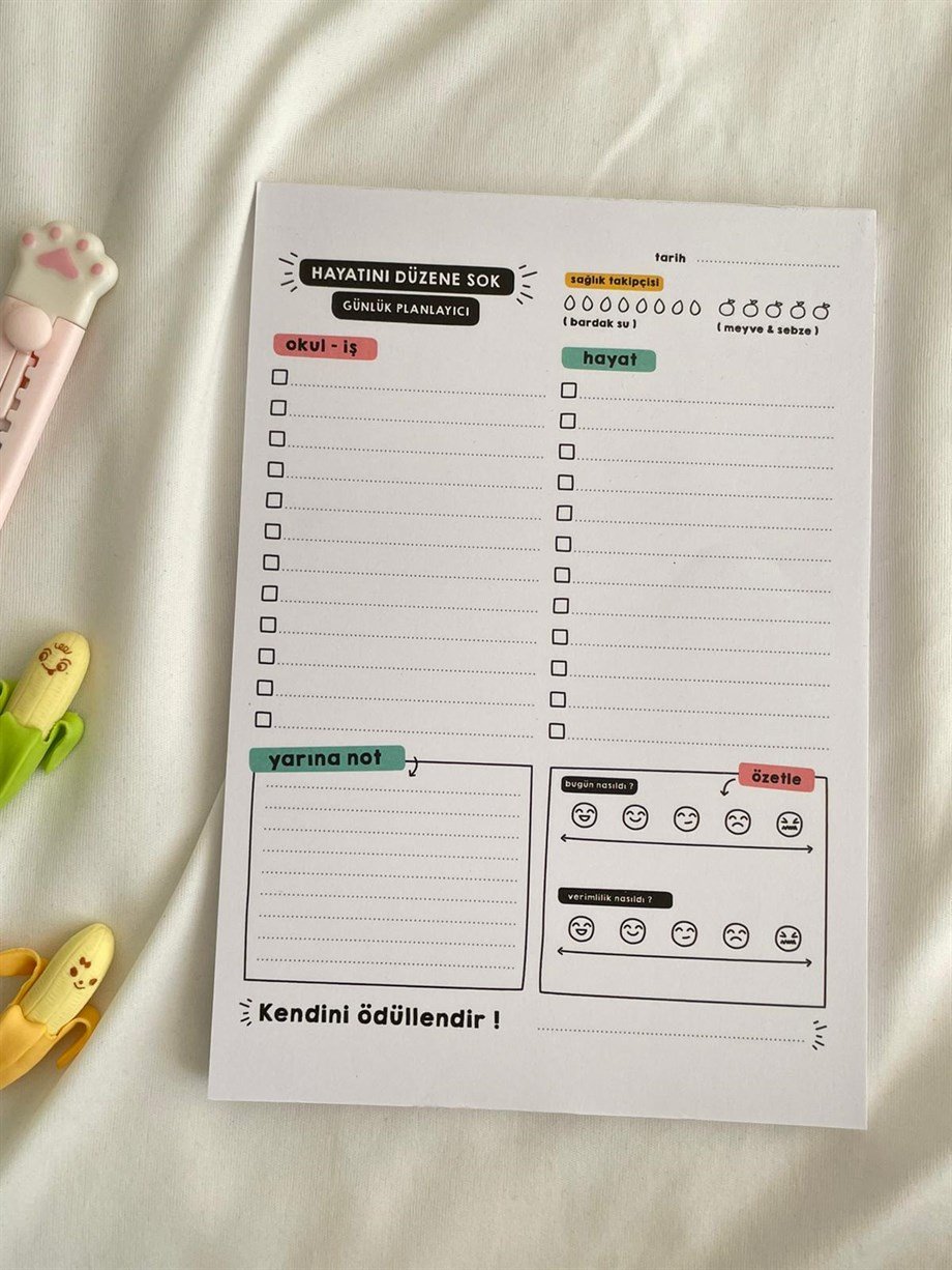 Detaylı Günlük Planlayıcı Note Pad