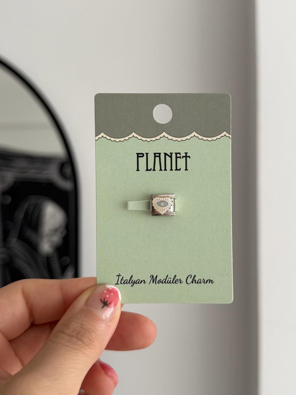 Eye Heart Kartlı İtalyan Charm