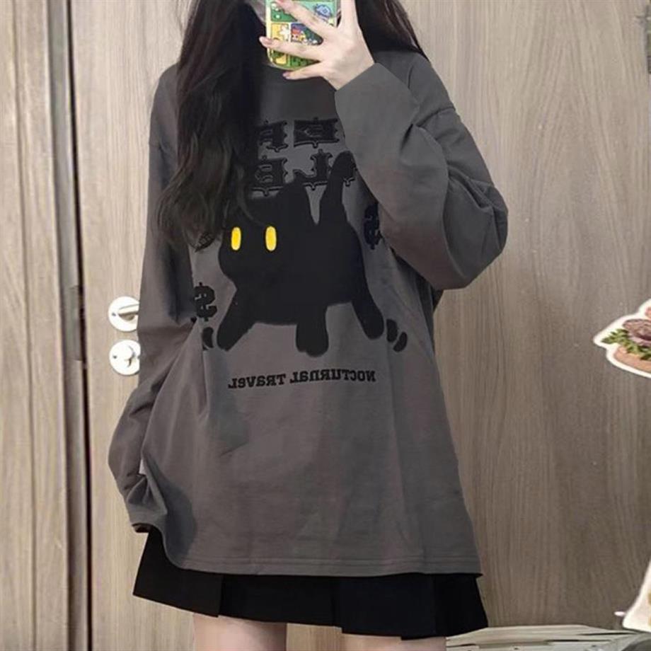 Füme Black Cat Travel Uzun Kollu İnce Long Sleeve