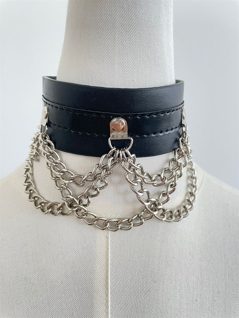 Gothic Zincirli Choker Kolye