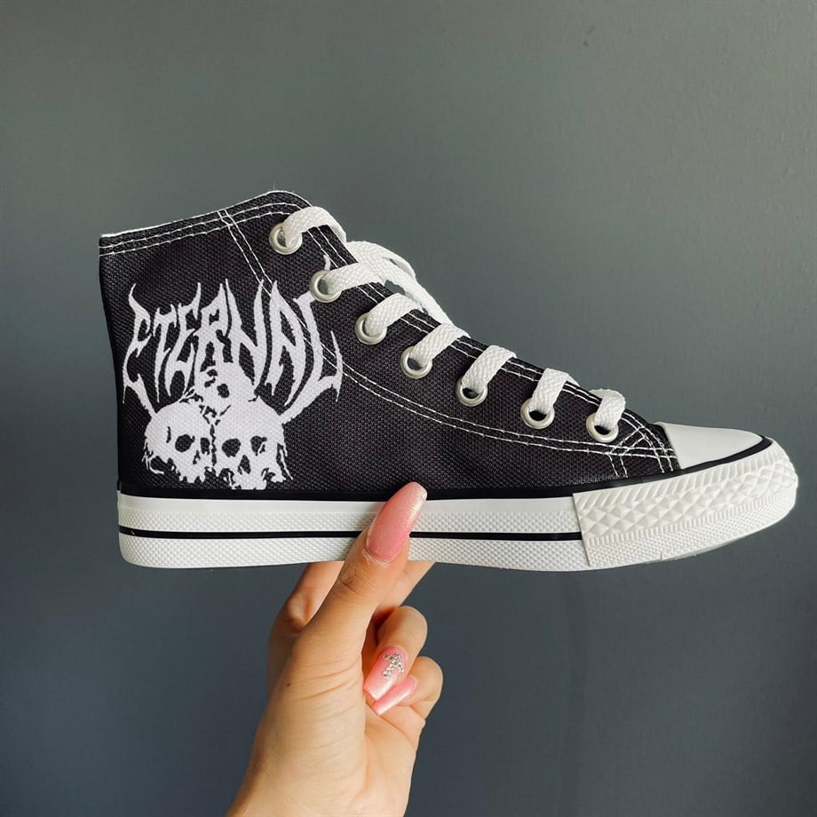 Gotic Eternal Skull Kanvas Ayakkabı