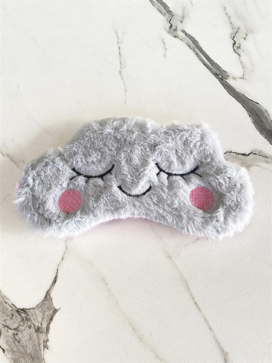 Gri Bulut Peluş Uyku Maskesi