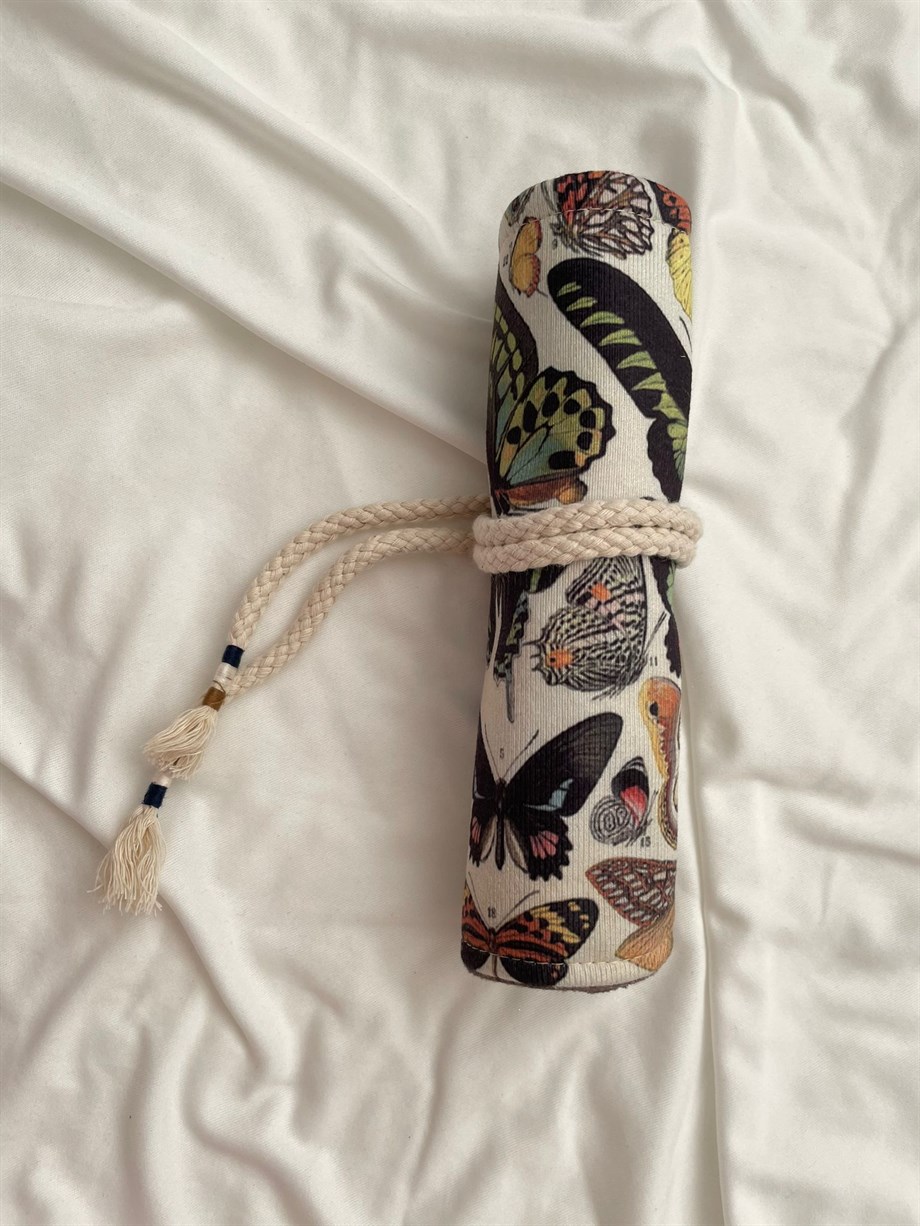 Grunge Butterflys Baskılı Rulo Kalemlik