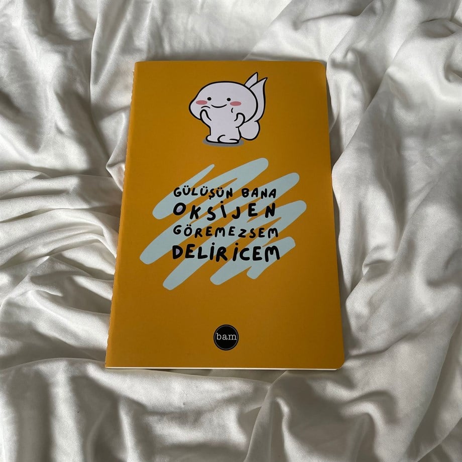 Gülüşün Bana Oksijen Tasarımlı Terzi Dikişli Defter