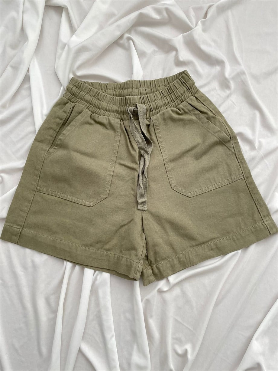Haki Cepli Şort