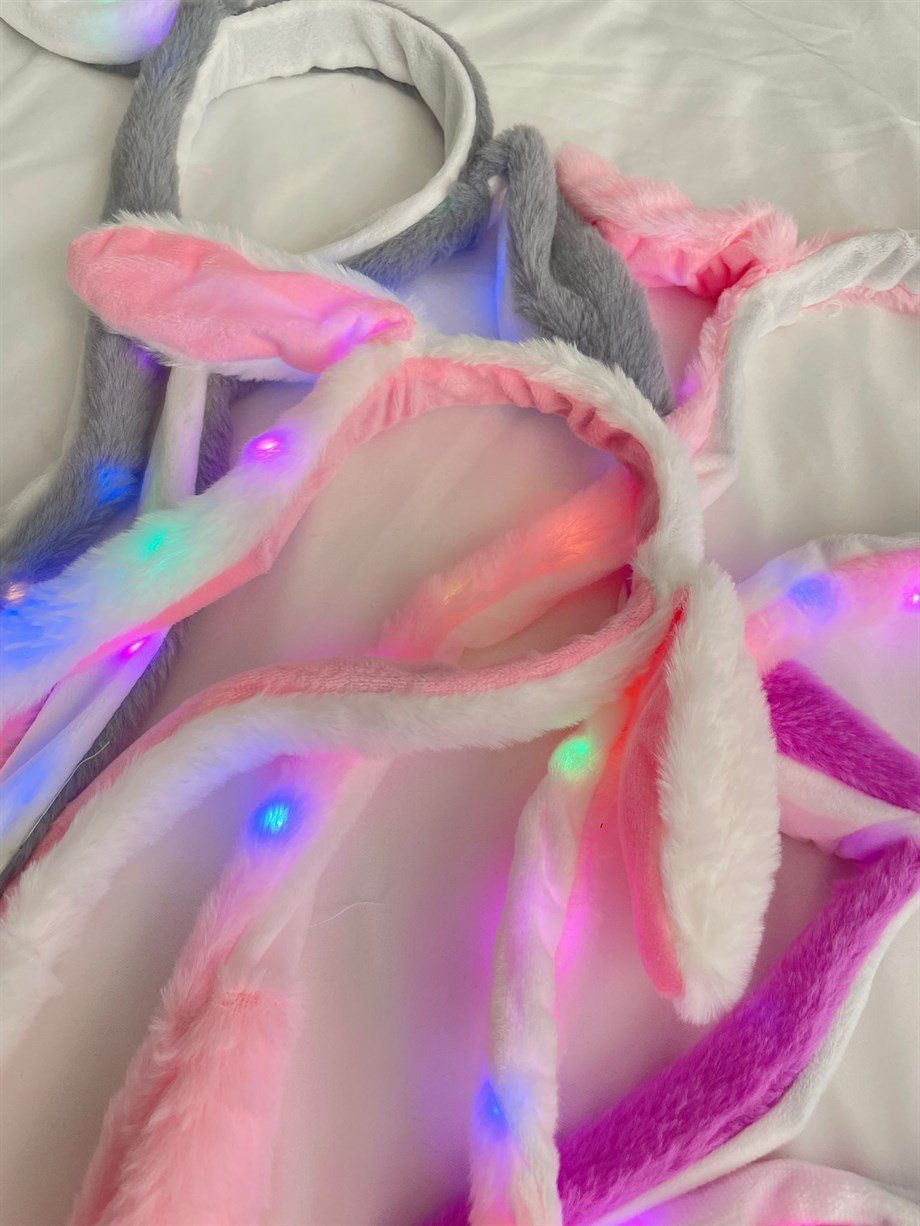 Hareketli Aydınlatmalı Tavşan Kulağı Taç Renkleri