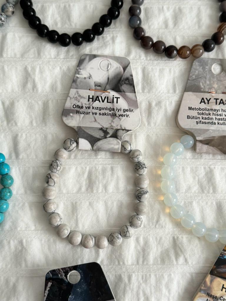 Havlit Doğal Taş Bileklik 8mm