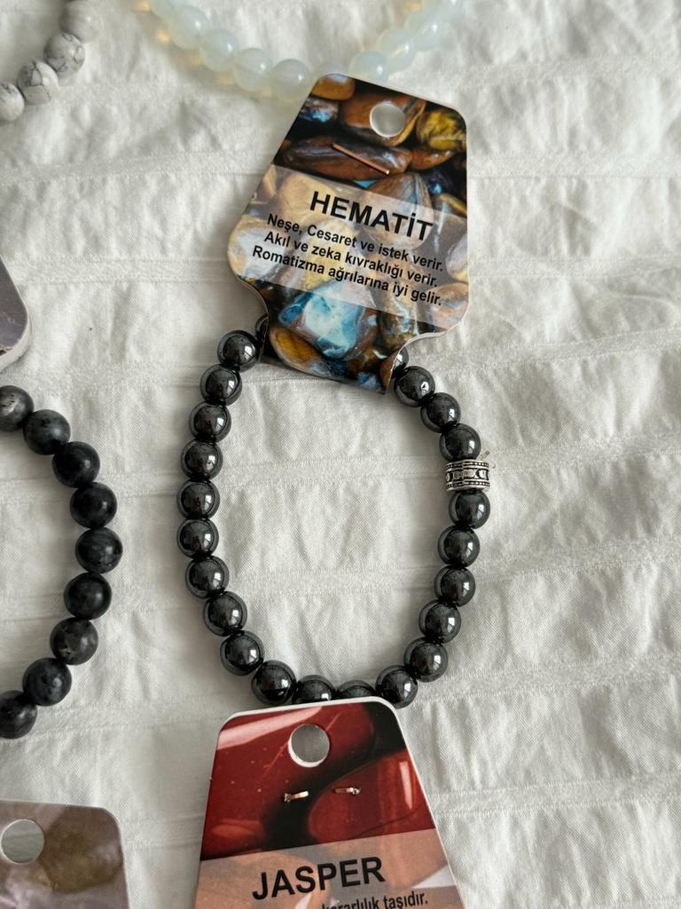 Hematit Doğal Taş Bileklik 8mm