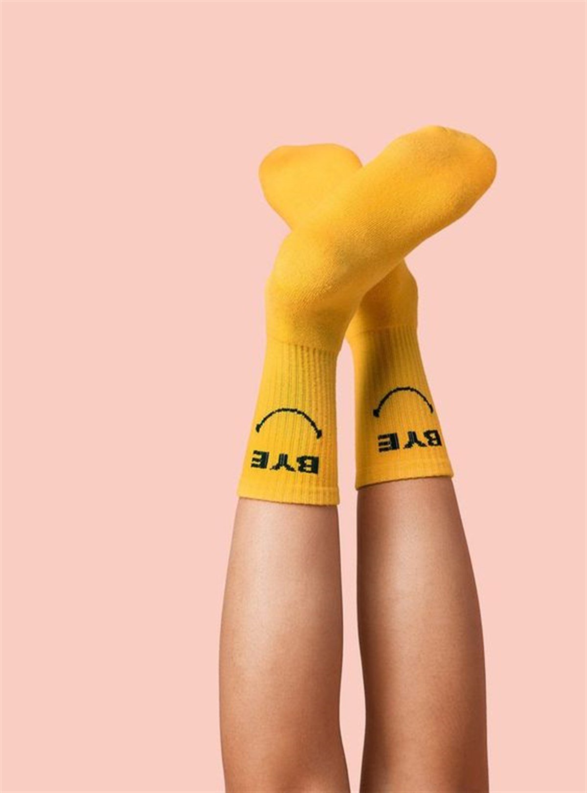 Hi Bye Sarı Çizgili Çorap