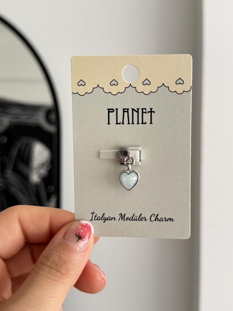 Hologram Kalp Sallantılı Kartlı İtalyan Charm