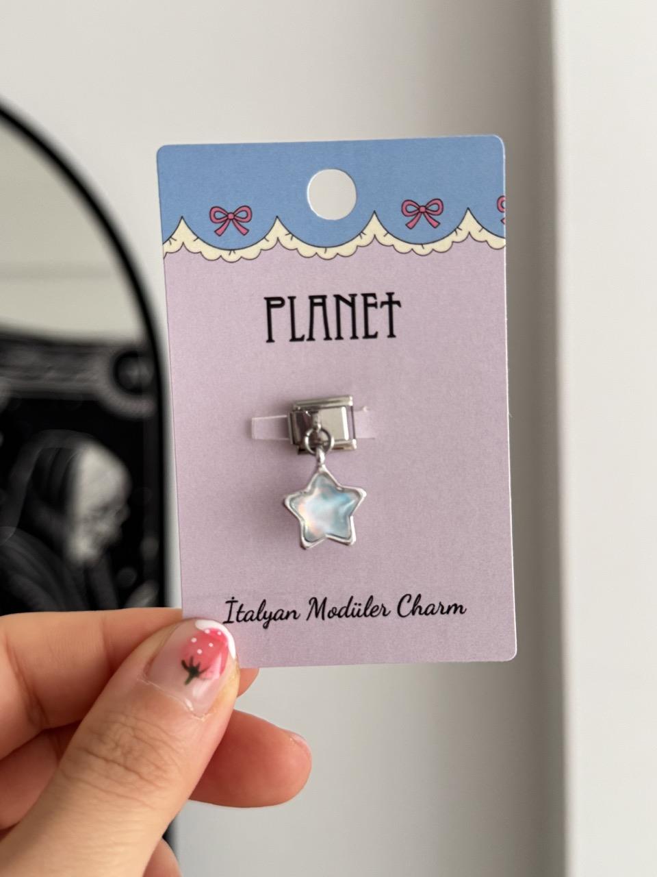 Hologram Yıldız Sallantılı Kartlı İtalyan Charm