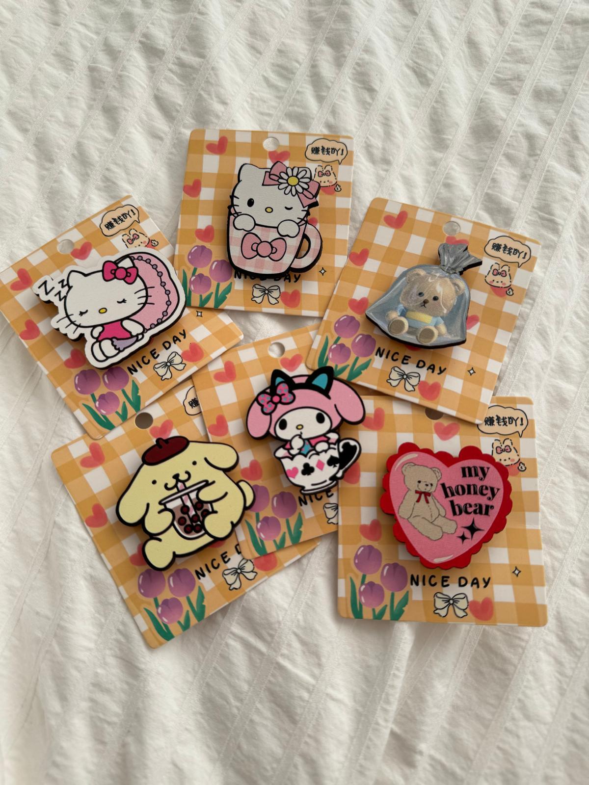 Honey Bear 6lı Ahşap Rozet Seti