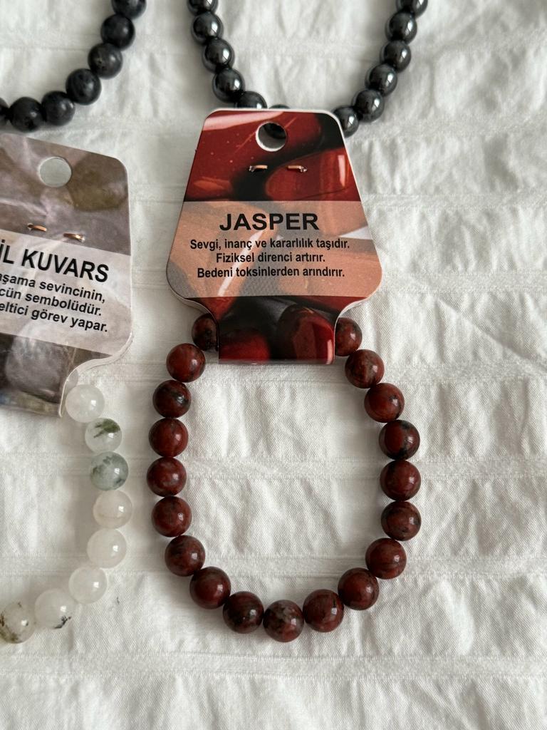 Jasper Doğal Taş Bileklik 8mm