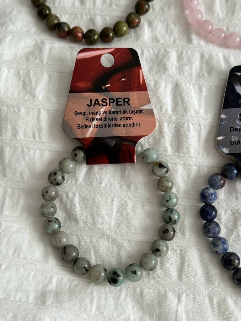 Jasper Doğal Taş Bileklik 8mm