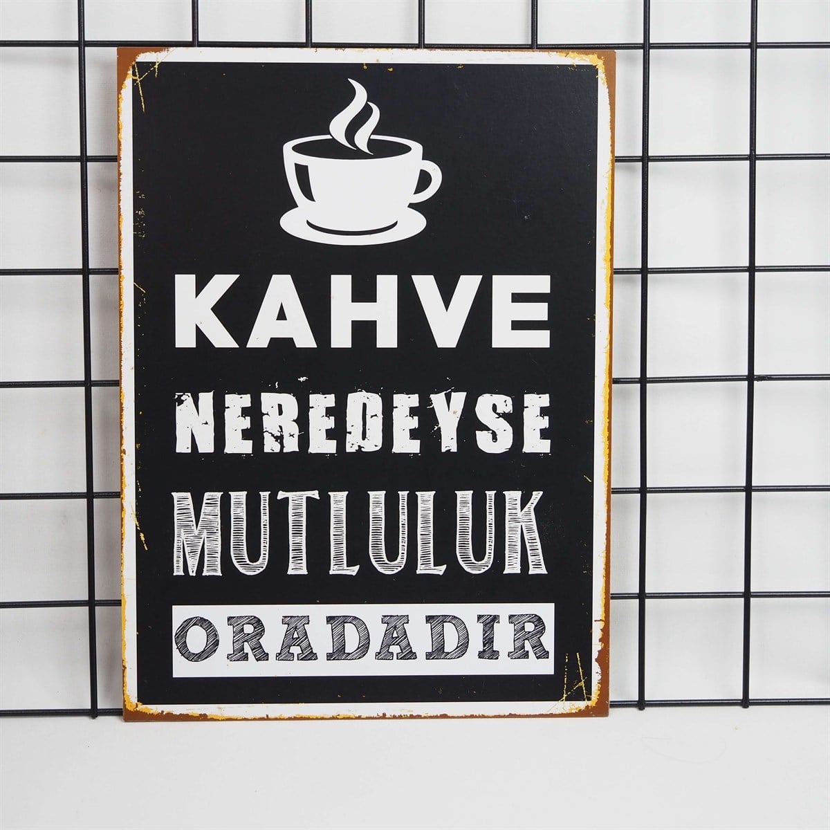 Kahve Nerdeyse Mutluluk Ordadır Ahşap Poster