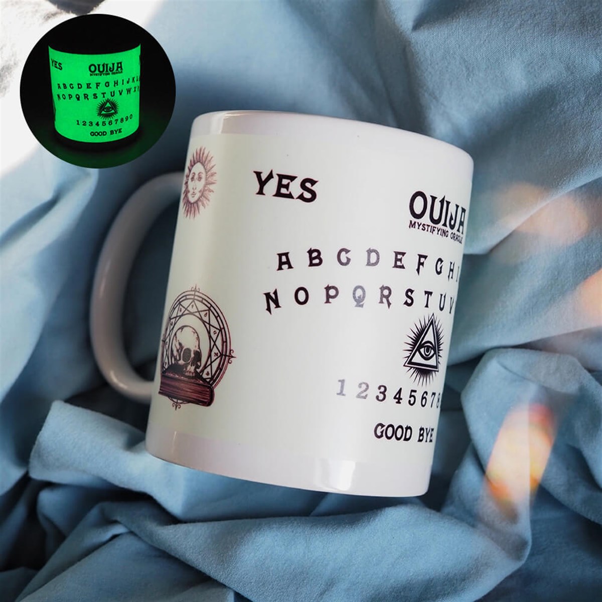 Karanlıkta Parlayan Ouija Tasarımlı Glow Kupa